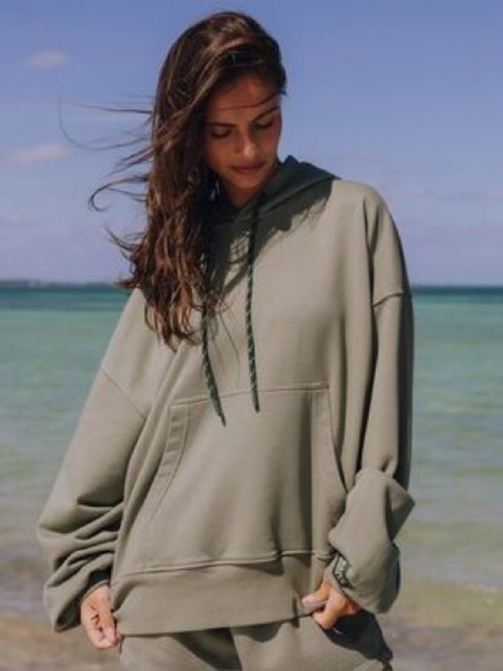 Daily drills oversized paracord olive green hoodie NWT